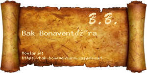 Bak Bonaventúra névjegykártya